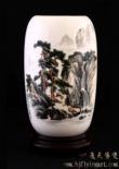 大号桶瓶 山水花瓶