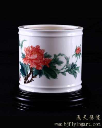 笔筒(牡丹)
